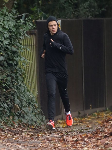 Harry Styles jogging in London