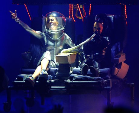 Miley Cyrus performs live on stage at the MTV EMA'