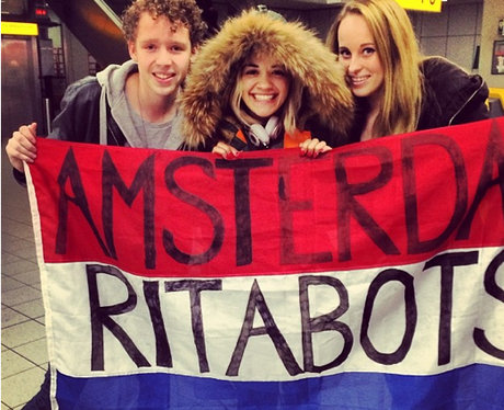 Rita Ora with fans