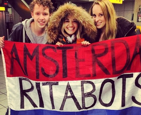 Rita Ora meets fans in Amsterdam ahead of the MTV 
