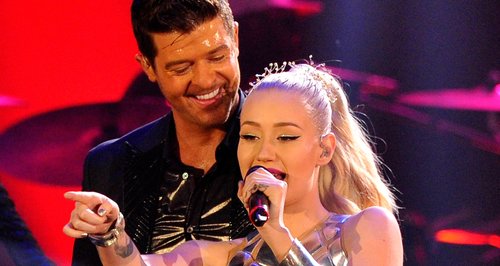 Robin Thicke and Iggy Azalea perform live on stage