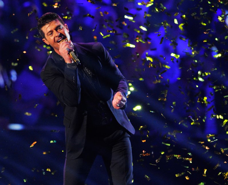 Robin Thicke performs live on stage at the MTV EMA
