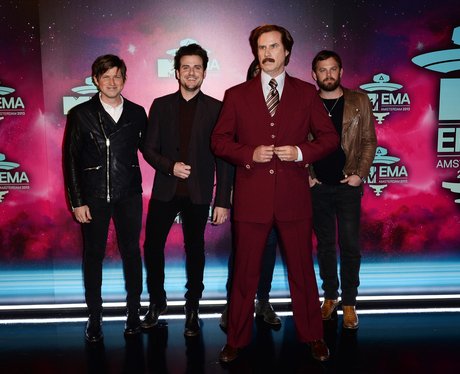 Ron Burgandy and King Of Leon EMAs 2013