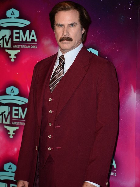 Will Ferrell arrives at the MTV EMAs 2013 as Anchorman's Ron Burgundy