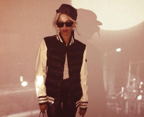 Beyonce wearing Jay-Z's clothes collection