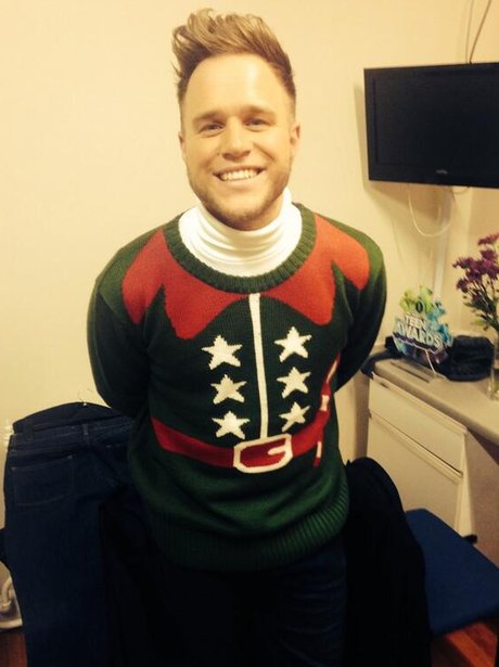 Olly Murs wears a Christmas jumper