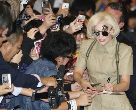 Lady Gaga with fans