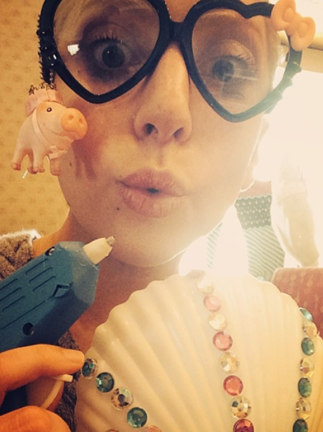 Lady Gaga wearing glasses