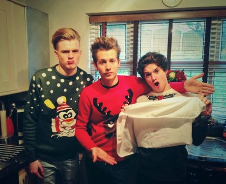 The Vamps pose in festive Christmas jumpers