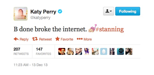 Katy Perry Beyonce Tweet