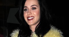 Katy Perry wearin a fur coat in London