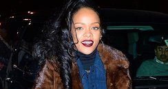 Rihanna wearing q fur coat