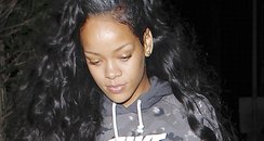 Rihanna with a grey patch in her hair