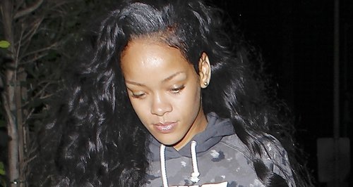 Rihanna with a grey patch in her hair