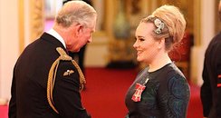 Adele with Prince Charles at Buckingham Palace