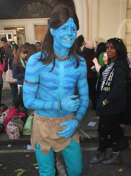 Jay McGuiness dressed up in Avatar costume