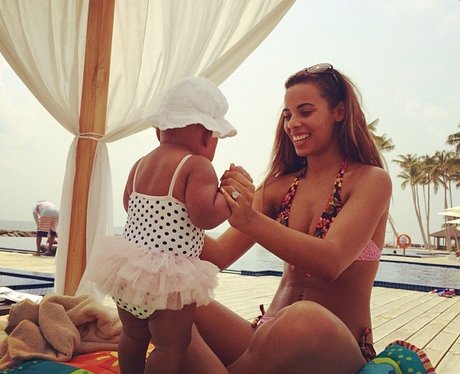 Rochelle Humes with baby girl on Holiday