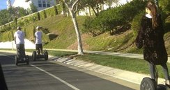 Justin Bieber and Selena Gomez on Segways