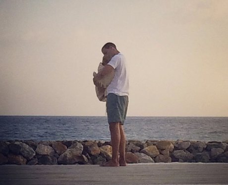 Marvin and baby girl on holiday