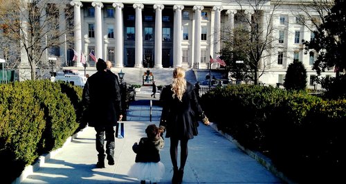 Beyonce and Blue Ivy Outside White House