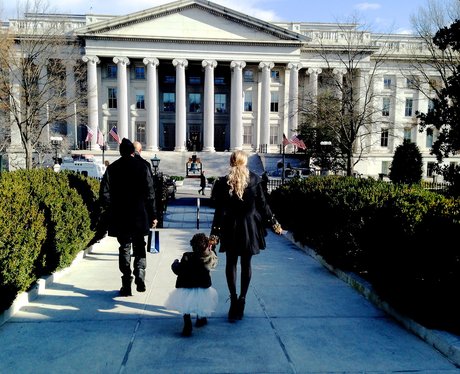 Beyonce and Blue Ivy Outside White House