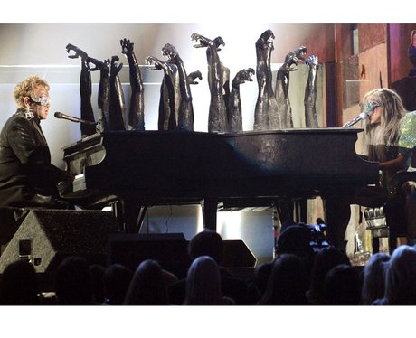 Elton John and Lady Gaga Grammys 2010