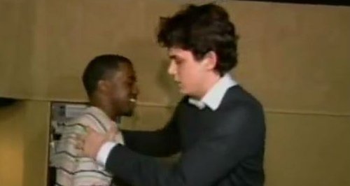 kanye west and john mayer hug