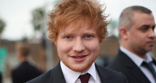 Ed Sheeran arrives at the Grammy Awards