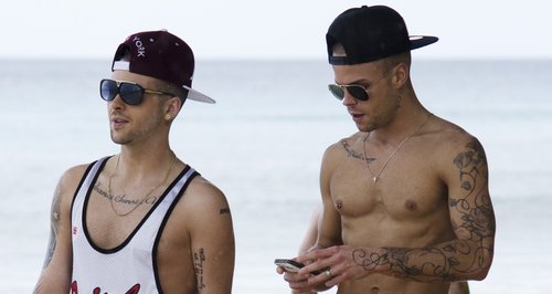 Jaymi from Union J on the beach with parnter Olly