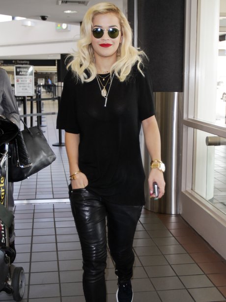 Rita Ora arriving at the airport