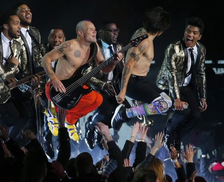 Bruno Mars performs at the Super Bowl 2014