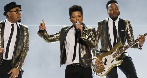 Bruno Mars performs at the Super Bowl 2014