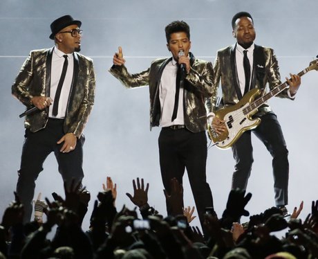 Bruno Mars performs at the Super Bowl 2014