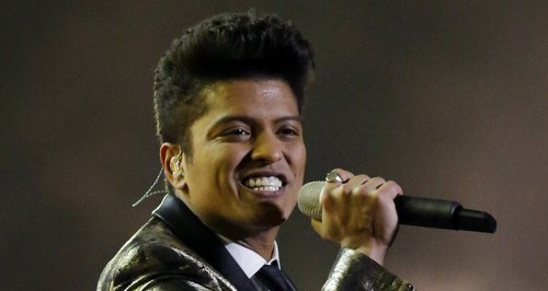 Bruno Mars performs at the Super Bowl 2014