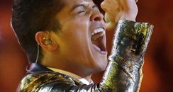 Bruno Mars performs at the Super Bowl 2014