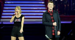 Taylor Swift and Sam Smith on stage