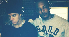 Justin Bieber and TI in the studio