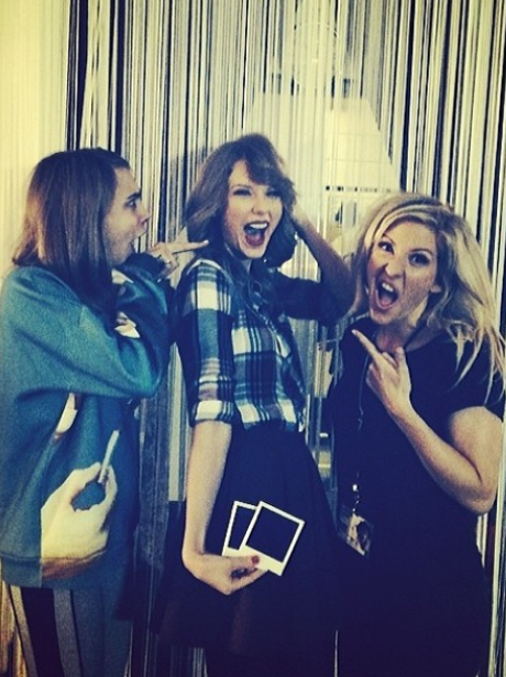 Taylor Swift, Ellie Goulding and Cara Delevigne on the Red Tour