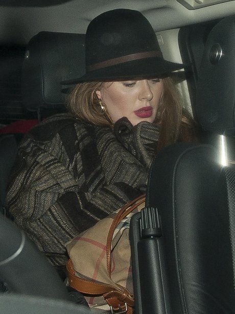 Adele leaving the Prince concert in a car