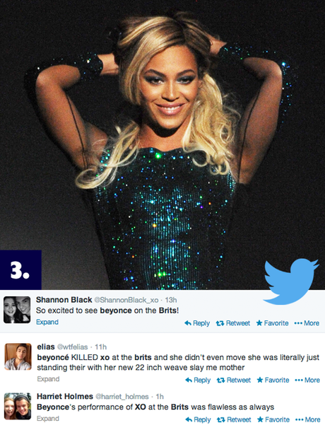 Beyonce singing XO at the BRIT Awards 2014