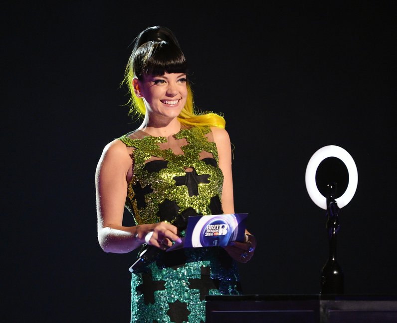 Lily Allen BRIT Awards 2014 On Stage