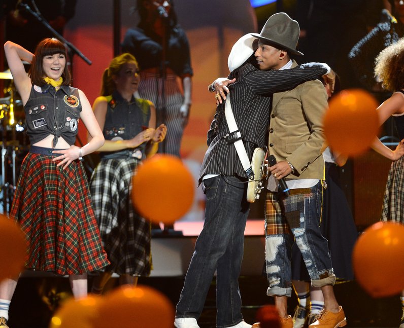 Pharrell and Nile Rogers BRIT Awards 2014 Performa