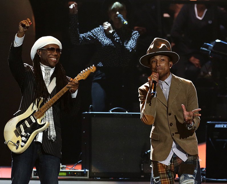 Pharrell and Nile Rogers BRIT Awards 2014 Performa
