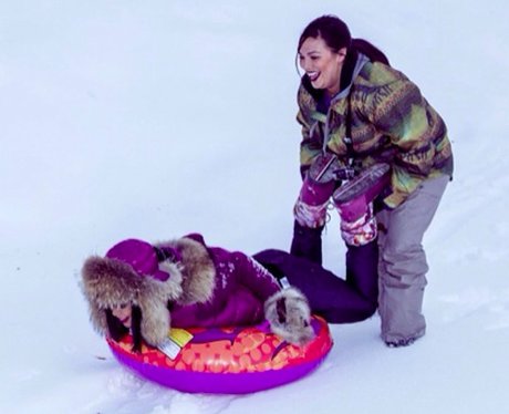 Rihanna on a skiing holiday