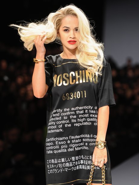 Rita Ora on the catwalk for Milan Fashion week