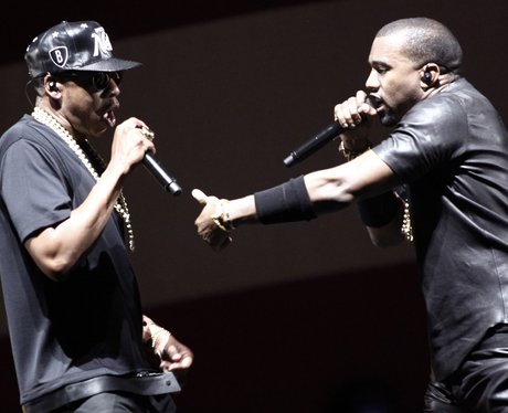 Jay Z and Kanye West on stage