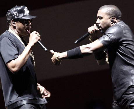 Jay Z and Kanye West on stage