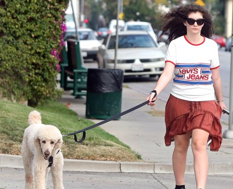 Lorde walking her dogs