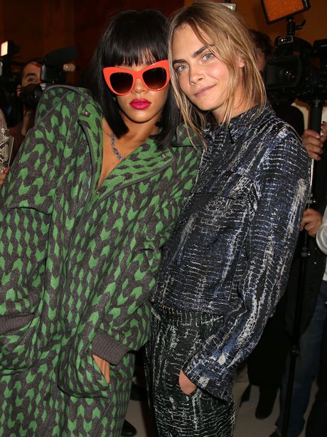 Rihanna and Cara Delevingne Paris Fashion Week 201