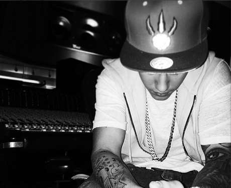 Justin Bieber in the studio